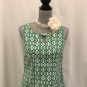 Tommy Hilfiger green & white sleeveless dress S/P